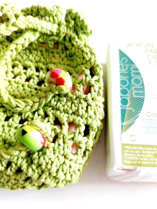 porta jabones verde con jabón