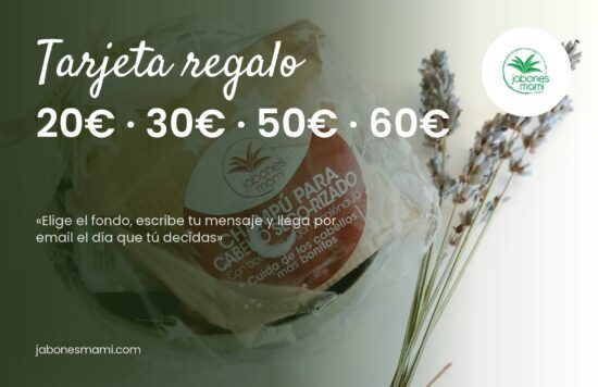 Tarjeta regalo de Jabones Mami con fondo cesta pequena