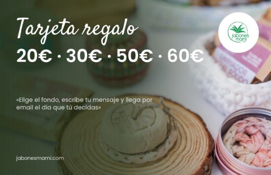 Tarjeta regalo de Jabones Mami con fondo limpiador facial