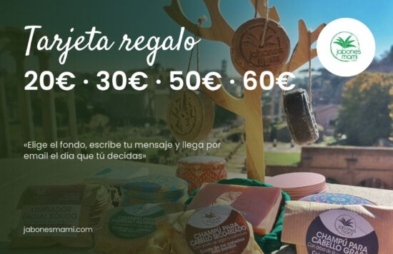 Tarjeta regalo de Jabones Mami de 20€ a 60€ con cosmética natural en el Foro Romano